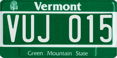 VT license plate VUJ015