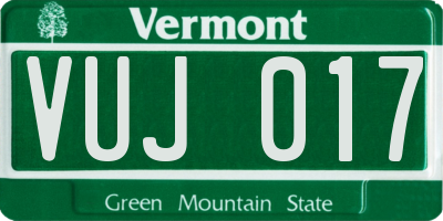 VT license plate VUJ017