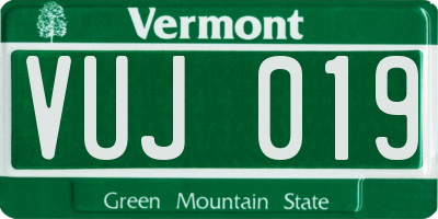 VT license plate VUJ019
