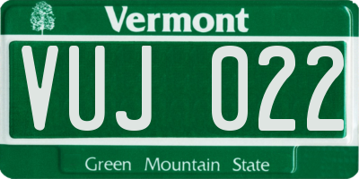 VT license plate VUJ022