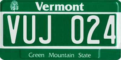 VT license plate VUJ024