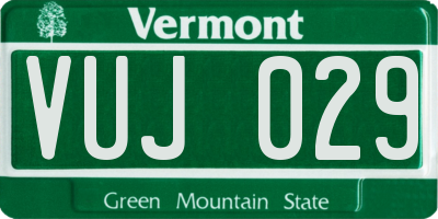 VT license plate VUJ029