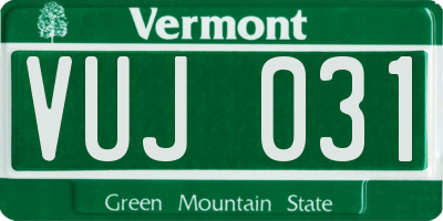 VT license plate VUJ031