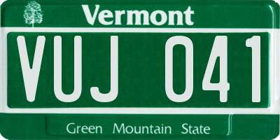VT license plate VUJ041