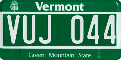 VT license plate VUJ044