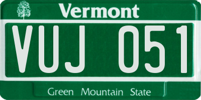 VT license plate VUJ051