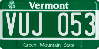 VT license plate VUJ053