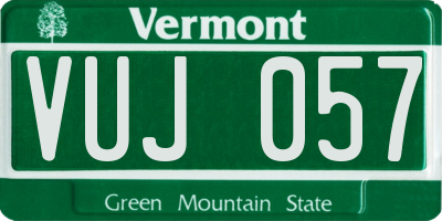 VT license plate VUJ057