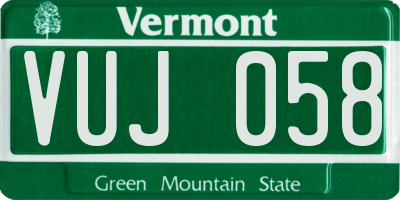 VT license plate VUJ058
