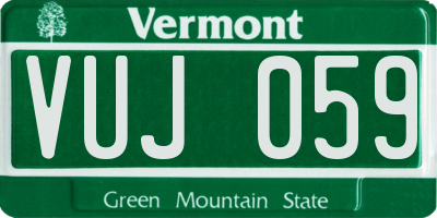 VT license plate VUJ059