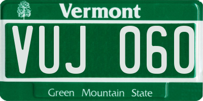 VT license plate VUJ060