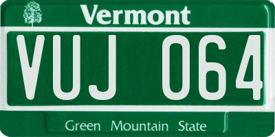 VT license plate VUJ064
