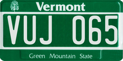 VT license plate VUJ065