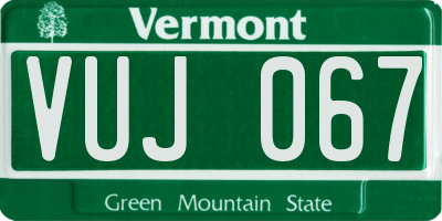 VT license plate VUJ067