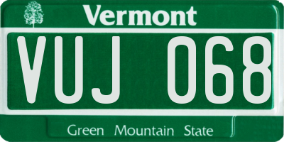 VT license plate VUJ068