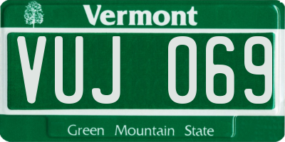 VT license plate VUJ069