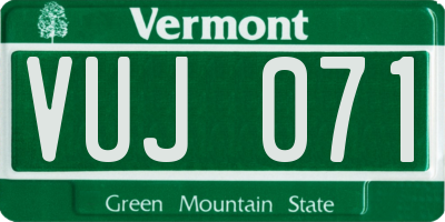VT license plate VUJ071