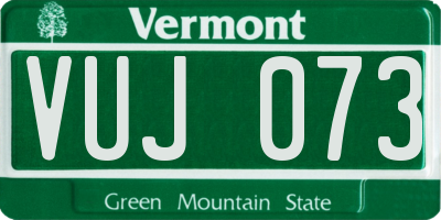 VT license plate VUJ073