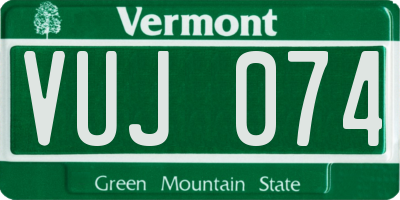 VT license plate VUJ074