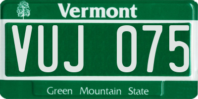 VT license plate VUJ075
