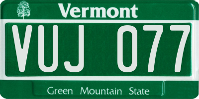 VT license plate VUJ077