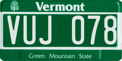 VT license plate VUJ078