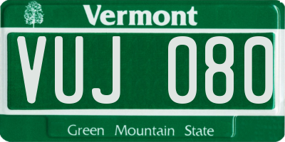 VT license plate VUJ080