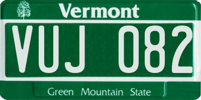 VT license plate VUJ082