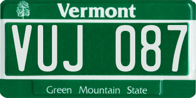 VT license plate VUJ087