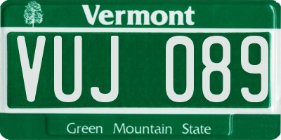VT license plate VUJ089