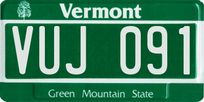 VT license plate VUJ091
