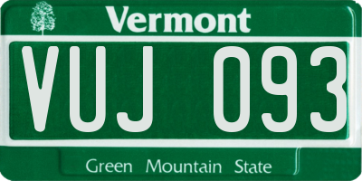 VT license plate VUJ093
