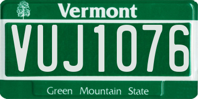 VT license plate VUJ1076