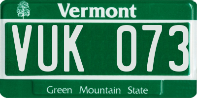 VT license plate VUK073