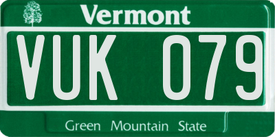 VT license plate VUK079