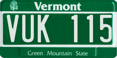VT license plate VUK115