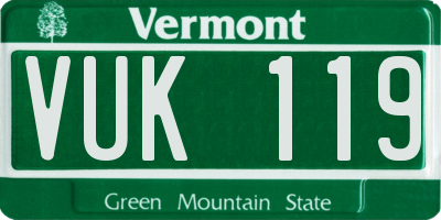 VT license plate VUK119