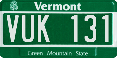 VT license plate VUK131