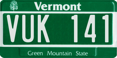 VT license plate VUK141