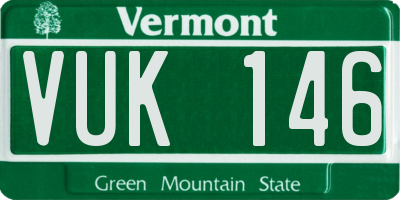 VT license plate VUK146