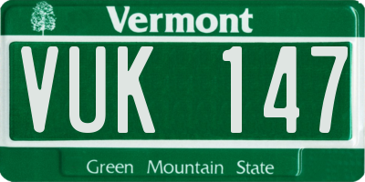 VT license plate VUK147