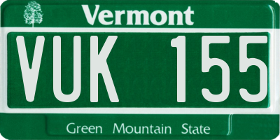 VT license plate VUK155