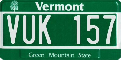 VT license plate VUK157