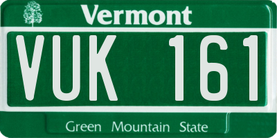 VT license plate VUK161