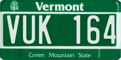 VT license plate VUK164