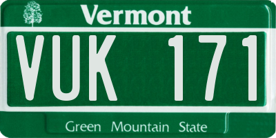 VT license plate VUK171