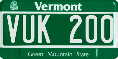 VT license plate VUK200