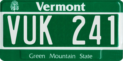 VT license plate VUK241