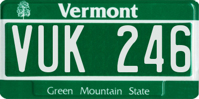 VT license plate VUK246