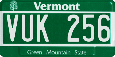 VT license plate VUK256